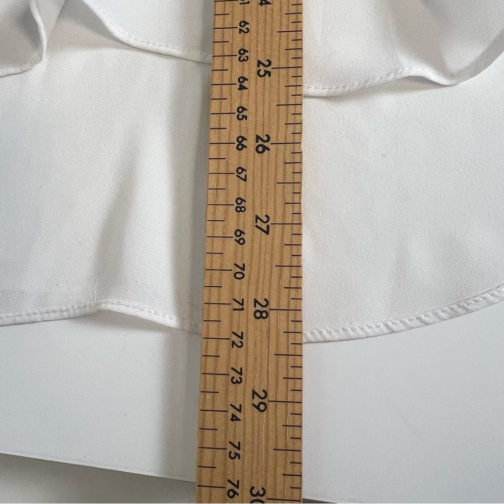 Aritzia Babaton Hestia Style Bow-Tie Georgette Blouse - Marshmallow-Size-Medium - Picture 7 of 7